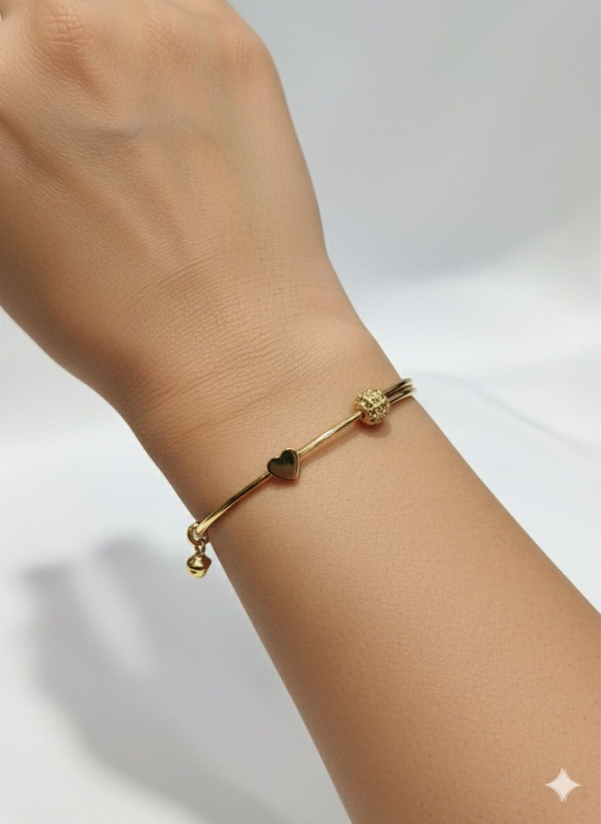 Golden Heart Bangle