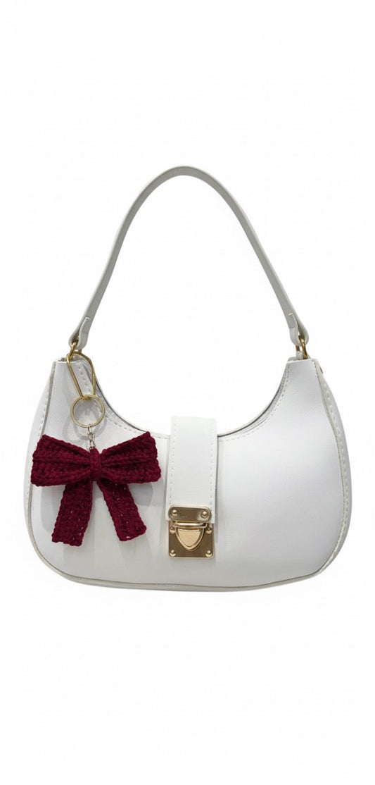 Chic White Bow Bag