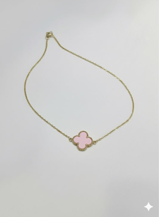 Clover Leaf Pink Necklace