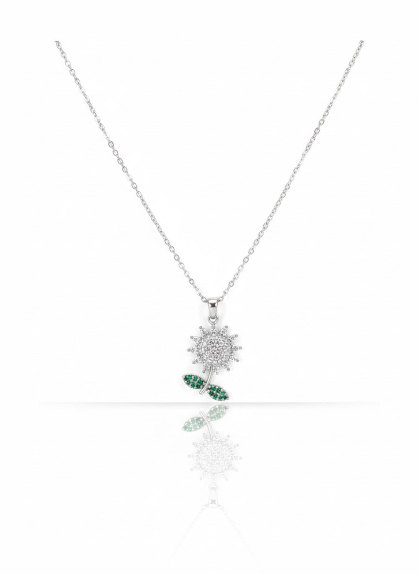 Silver Sunflower Necklace
